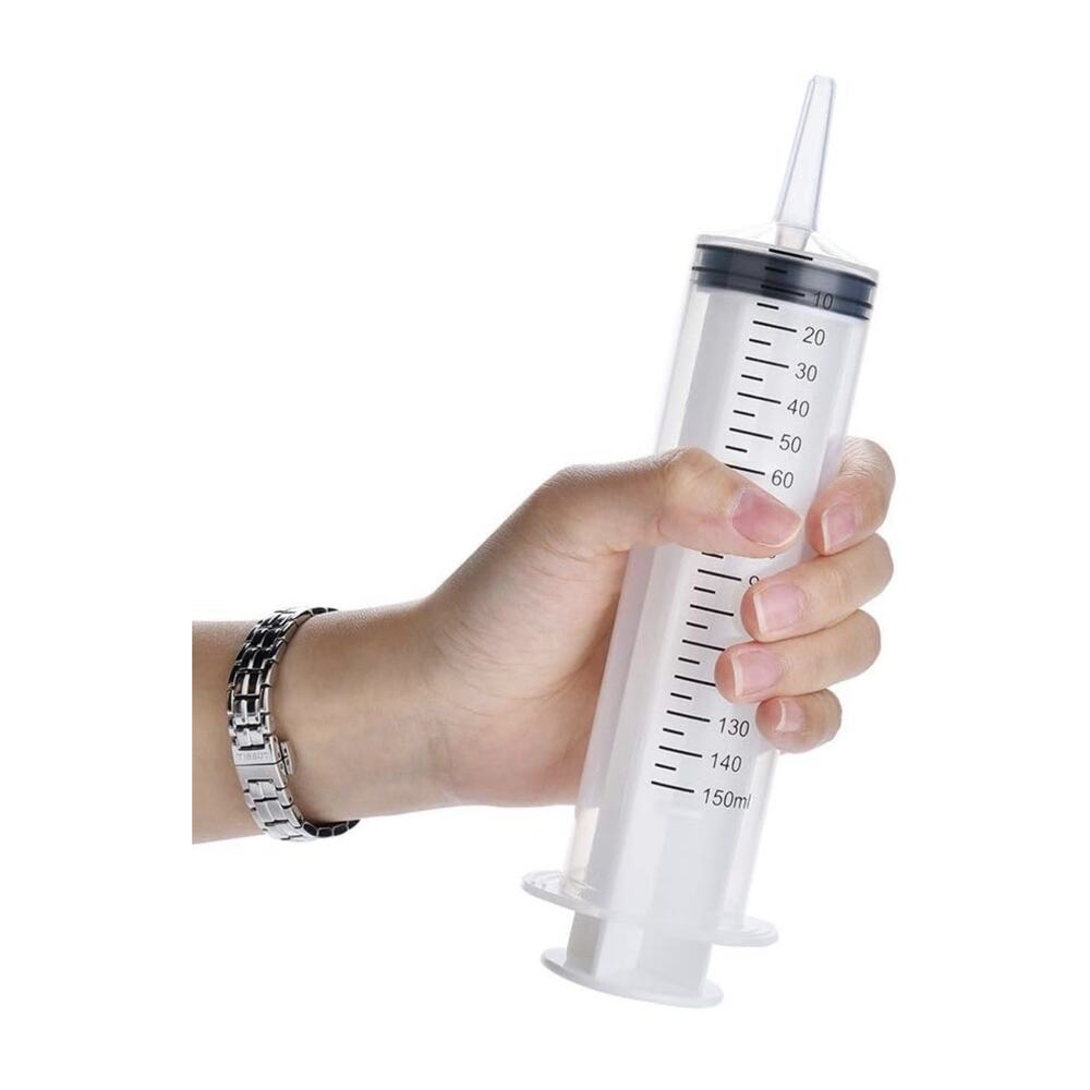 2 Pack 20 ML or 150ml/cc Large Syringe Individually Sealed Plastic Liquid Syring